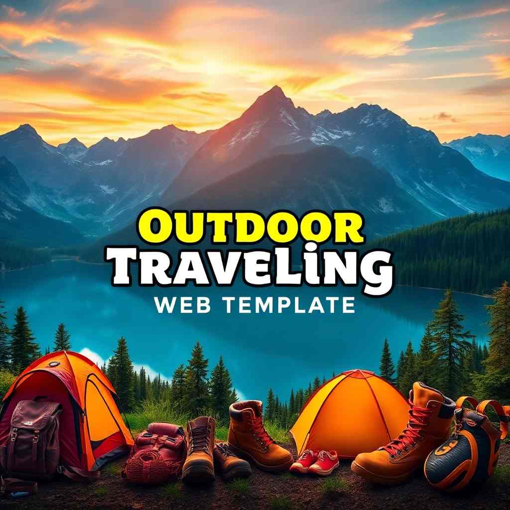 Outdoor traveling web design templates design PSD